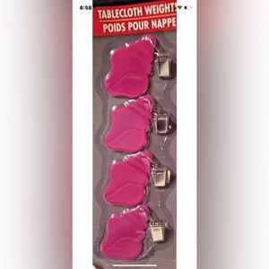 Metal Tablecloth Weights Pink Seashell New Set 4